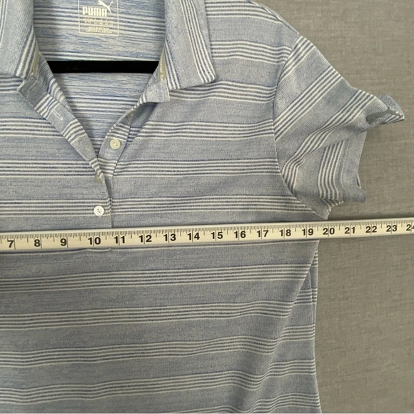 Puma Dry Cell Golf Shirt Light Blue Stripe Sz XL - Picture 8 of 9